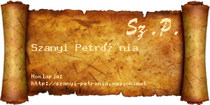 Szanyi Petrónia névjegykártya